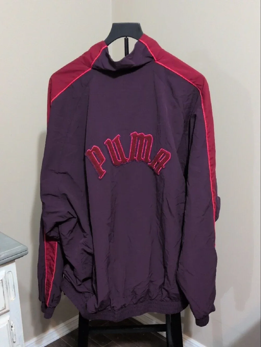 Puma Men's Plum Windbreaker with Red Trim